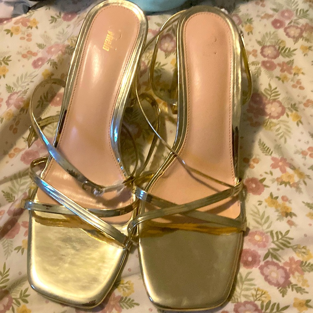 Gold Chunky Heels